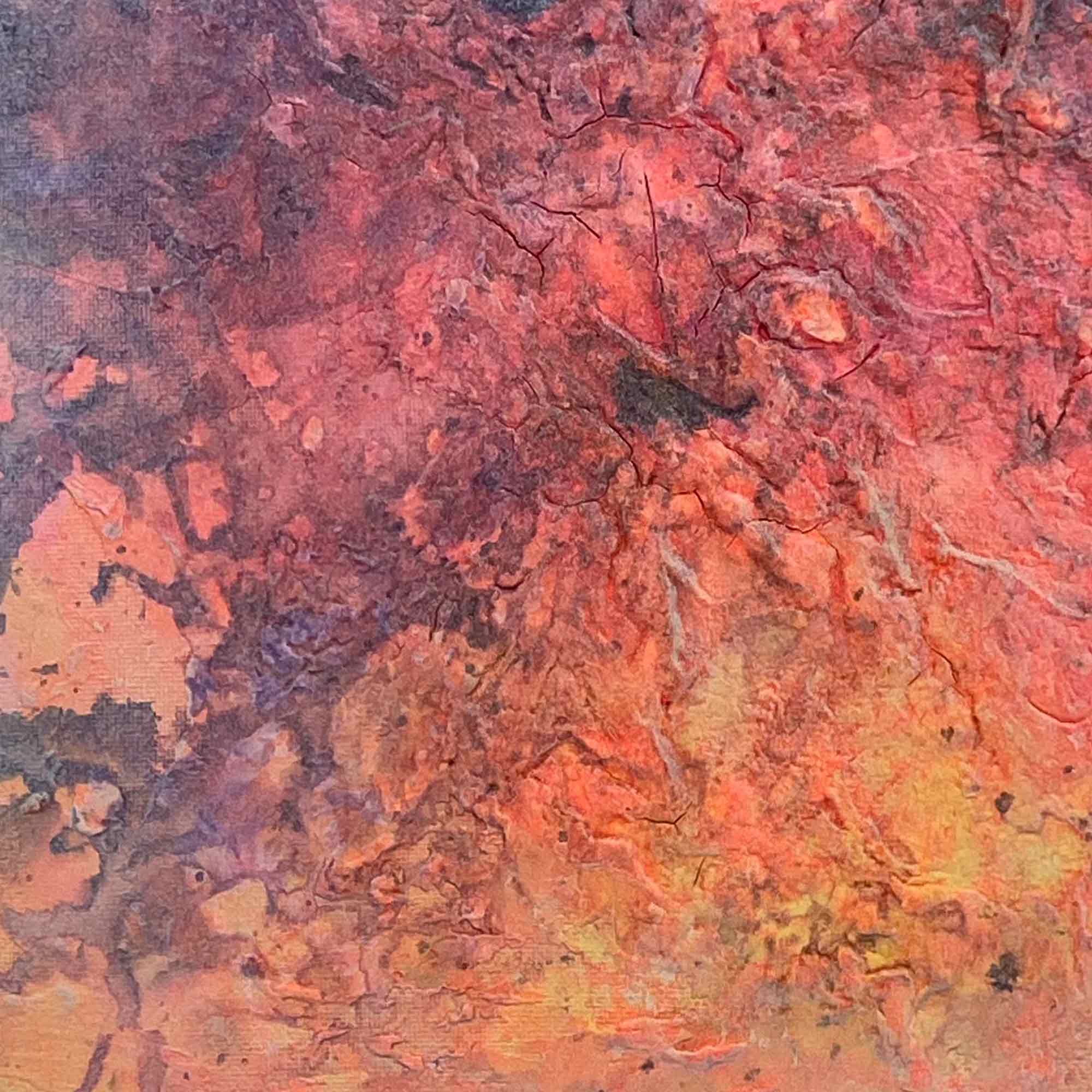 Zweiteiliges abstraktes Kunstwerk „BY THE WAY“ von Sophie Friederichs mit zwei Leinwandbildern im Format 30 × 40 cm in Rosa-, Lila- und Gelbtönen, strukturierte Acrylmalerei mit moderner, farbintensiver Komposition.