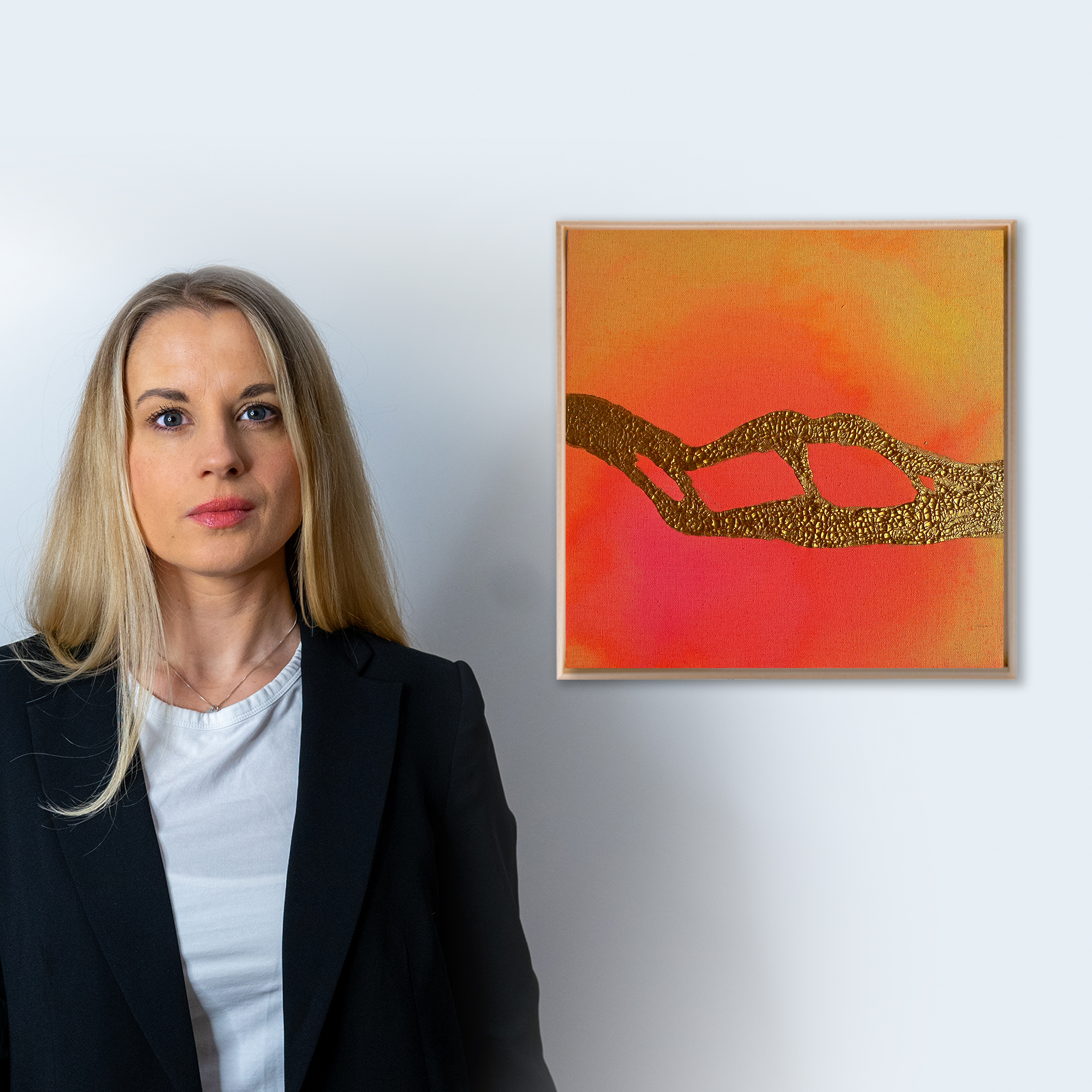 Abstraktes Originalgemälde „PARIS“ von Sophie Friederichs mit leuchtenden Pink-, Rot- und Violetttönen, dynamische Acrylmalerei auf Leinwand mit urban inspirierter, energiegeladener Farbkomposition.