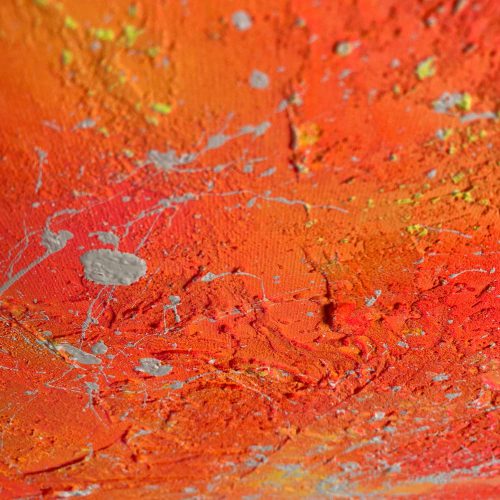 Titel: alles wieder gut
Künstlerin: Sophie Friederichs (Hamburg)
Technik: Acryl, Strukturpaste & Sand auf Leinwand
Maße: 50 x 70 cm
Farben: Knalliges Orange & Pink
Struktur: Rau, großflächig, mit fühlbarer Textur
Inspiration: Lied „Alles wieder gut“ – persönliche Bedeutung als Mutter