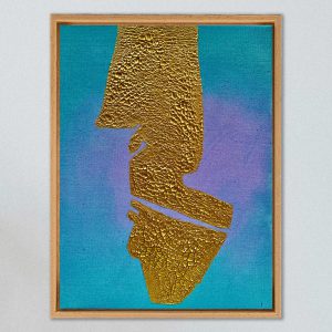 Abstraktes Originalgemälde „DARLING HARBOUR“ von Sophie Friederichs mit leuchtenden Türkis und Gold, dynamische Acrylmalerei mit fließenden, wasser- und lichtinspirierten Strukturen auf Leinwand.