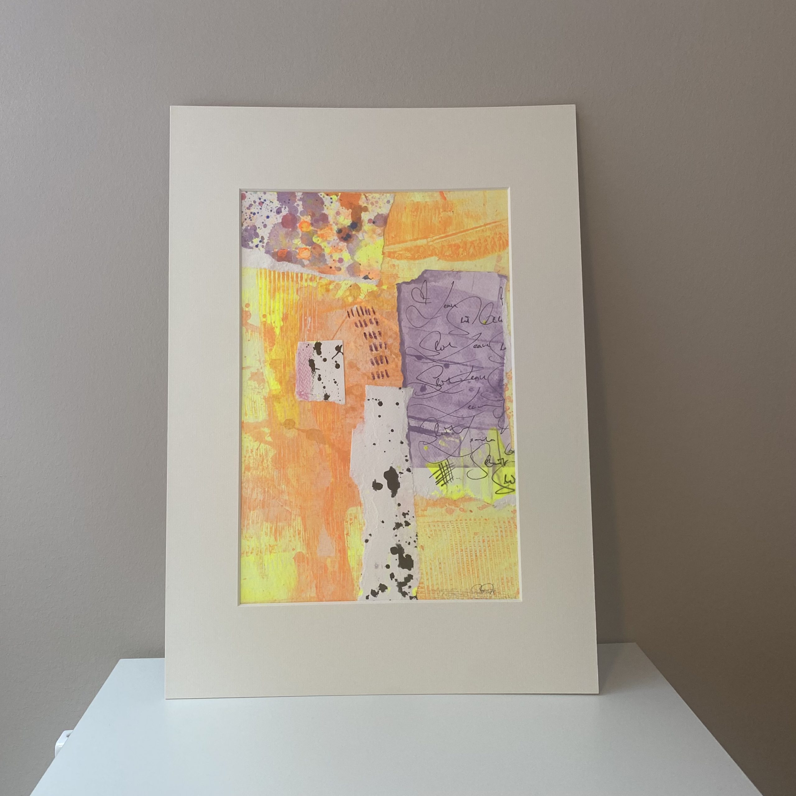 GOOD VIBES ONLY - eine abstrakt gemalte Mini Serie von Sophie Friederichs. Eine Farbexplosion in orange, lila, gelb und türkis