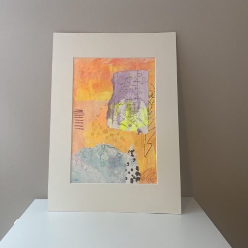 GOOD VIBES ONLY - eine abstrakt gemalte Mini Serie von Sophie Friederichs. Eine Farbexplosion in orange, lila, gelb und türkis