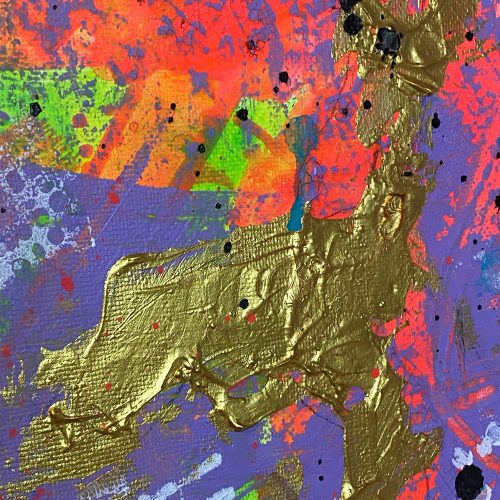 Das Werk „NULLDREINULL“ zeigt eine abstrahierte Darstellung des Berliner Stadtgebiets inklusive seiner charakteristischen Gewässer. In expressiver, vielschichtiger Komposition verdichten sich Linien, Flächen und Farbräume zu einer dynamischen Stadtkarte, die weniger geografische Präzision als vielmehr Atmosphäre und Energie transportiert.