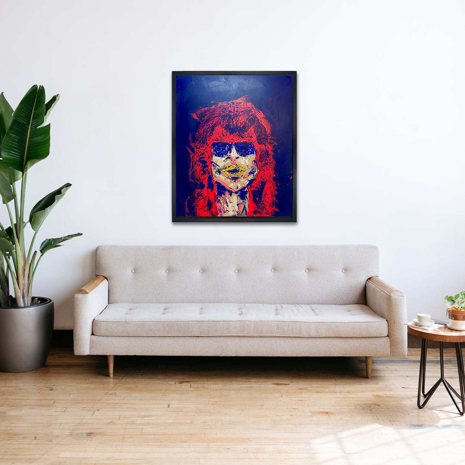Abstraktes Leinwandbild „Not Your Rockstar“ von Sophie Friederichs im Format 80 x 100 cm. Modernes Originalgemälde mit dynamischen Strukturen, vielschichtigen Farbebenen und zeitgenössischer Mixed-Media-Technik.